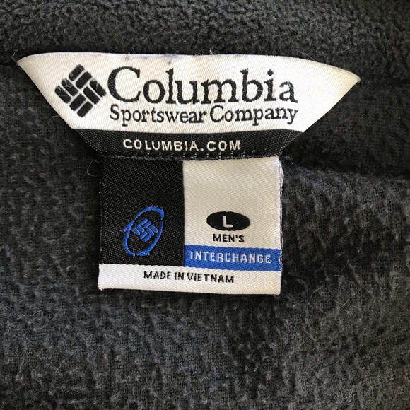 Men’s Columbia charcoal gray fleece zip front jacket Sz L - Picture 5 of 10